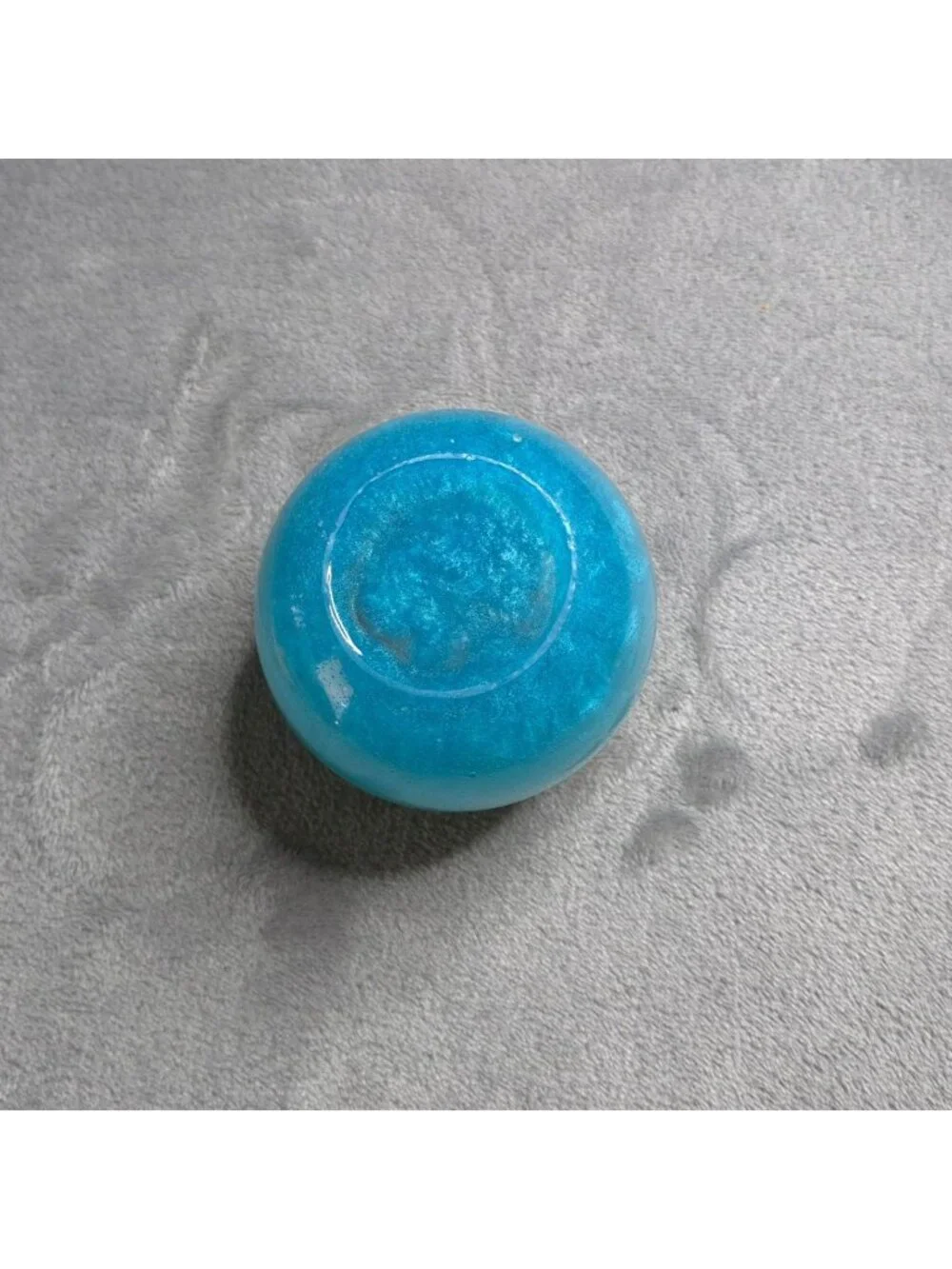 Handmade Resin Miniature Jar With Lid Beach Sand Lid With Shell Blue Below